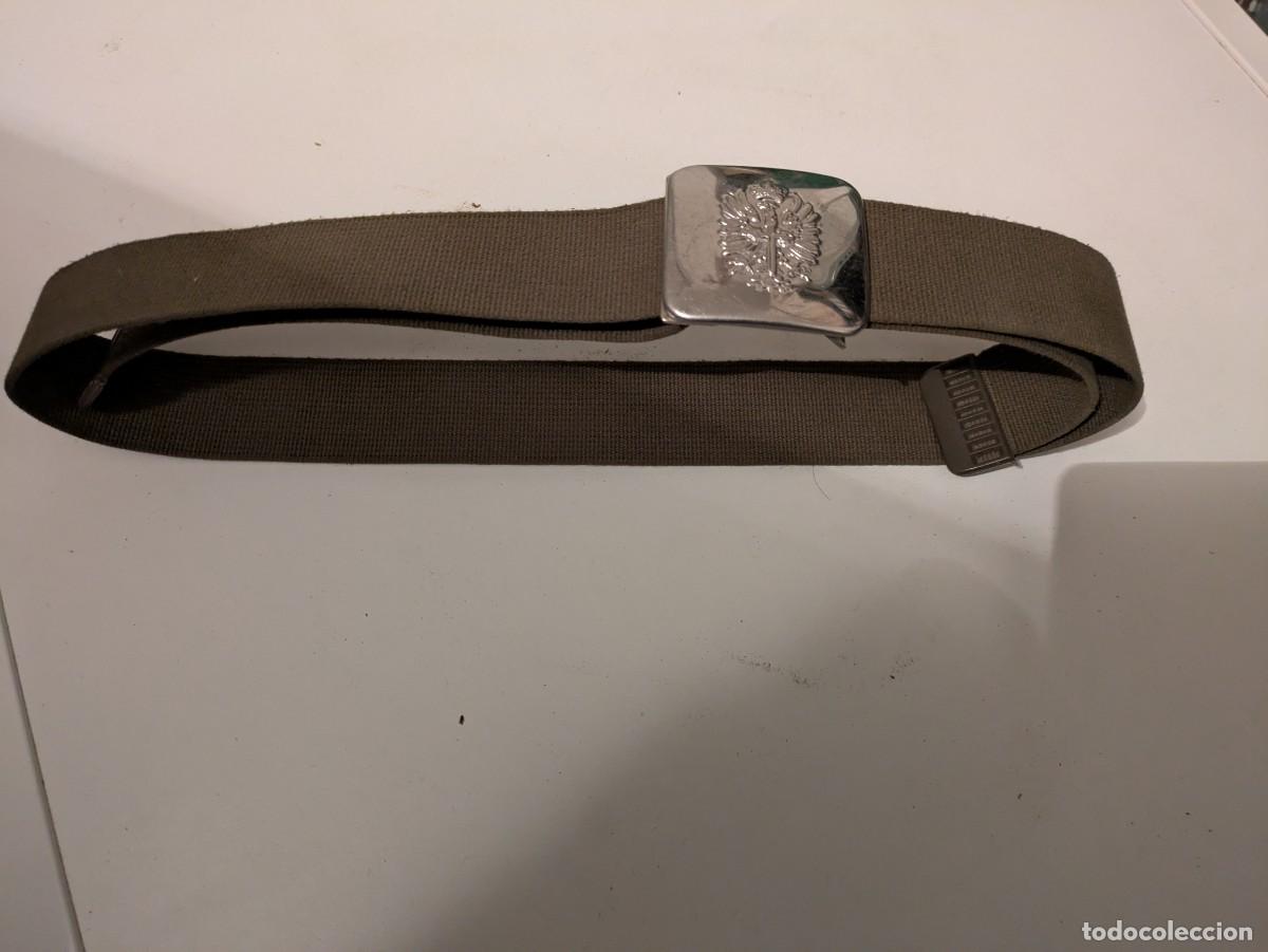 Militaria: Cintur&oacute;n Ejercito de tierra 1 m de la d&eacute;cada de 1980. Ajustable - Foto 2