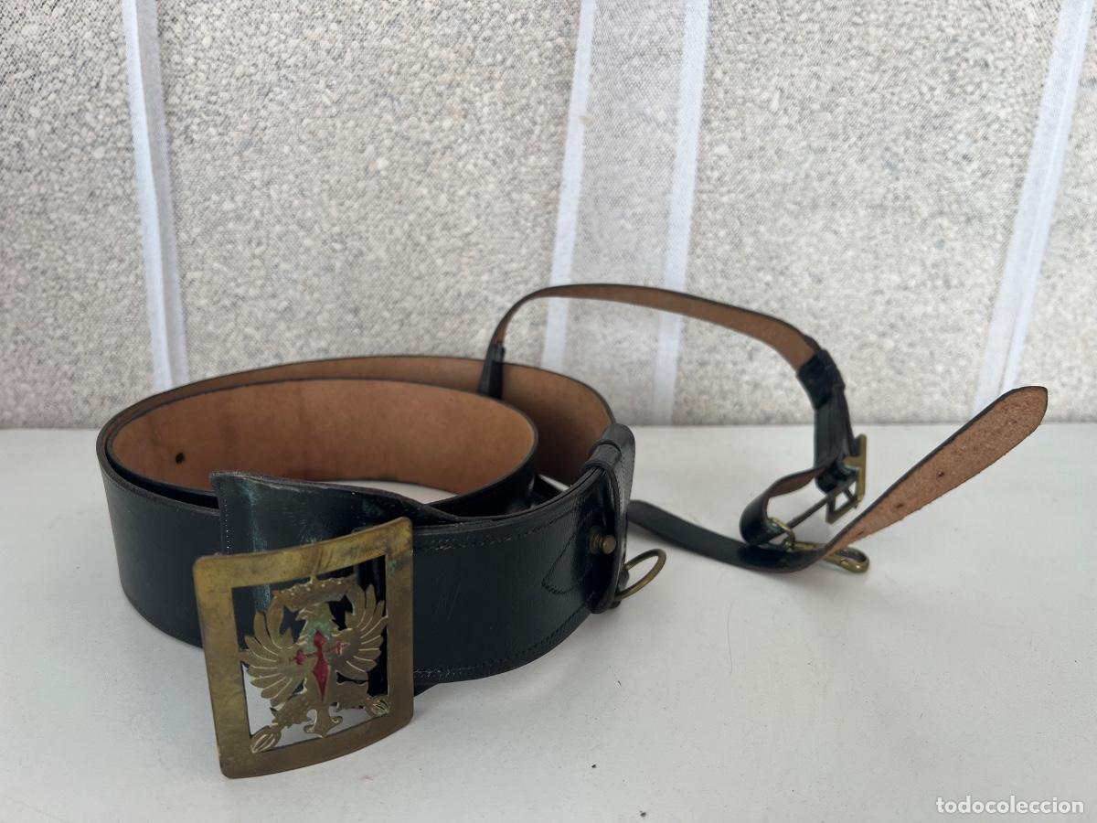 Militaria: CINTURON DE CHAROL CON HEBILLA EJERCITO TIERRA - Foto 2