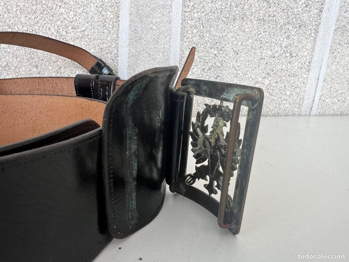 Militaria: CINTURON DE CHAROL CON HEBILLA EJERCITO TIERRA - Foto 3