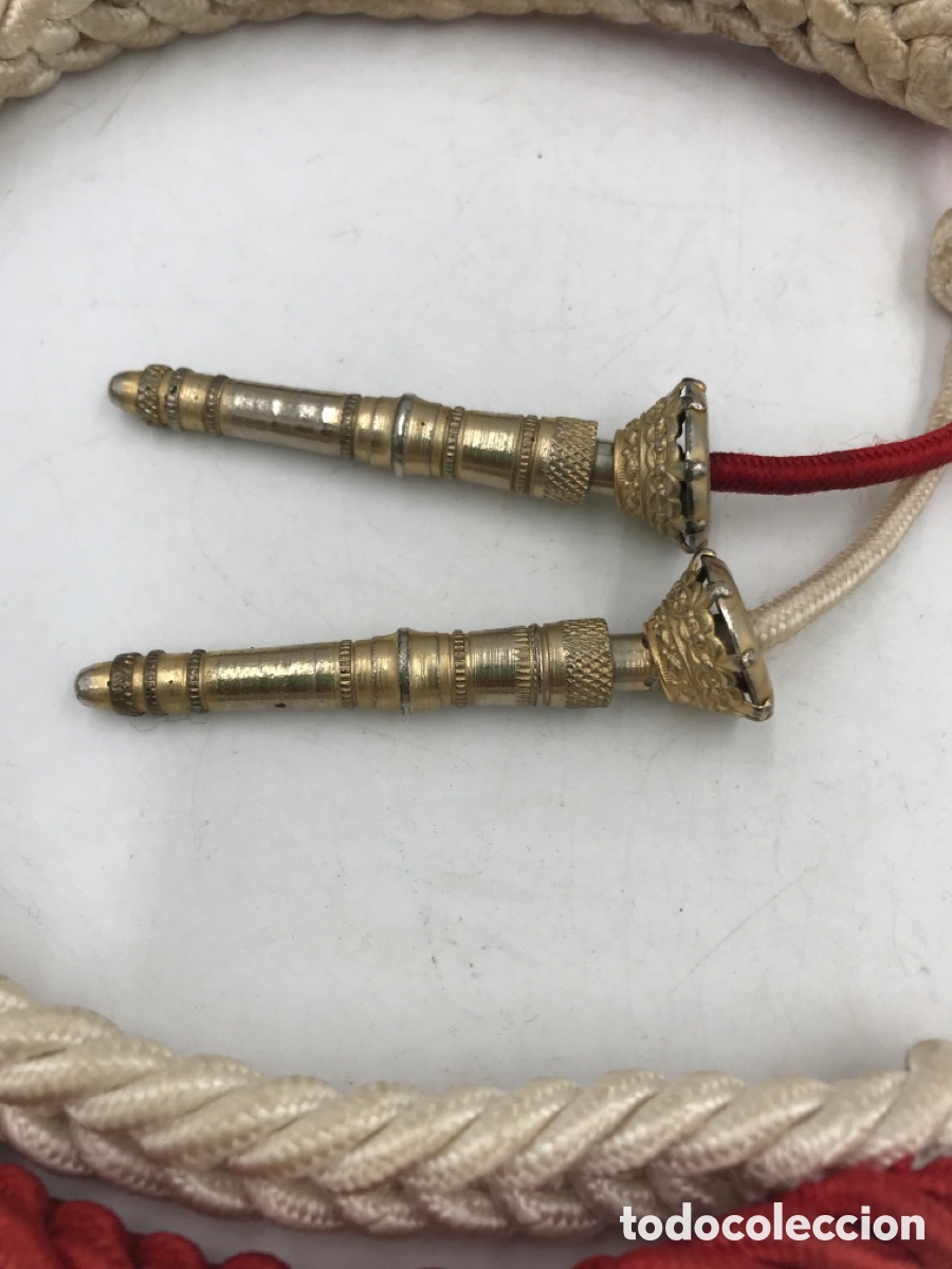 Militaria: Cord&oacute;n militar ej&eacute;rcito espa&ntilde;ol. Rojo y blanco. - Foto 2