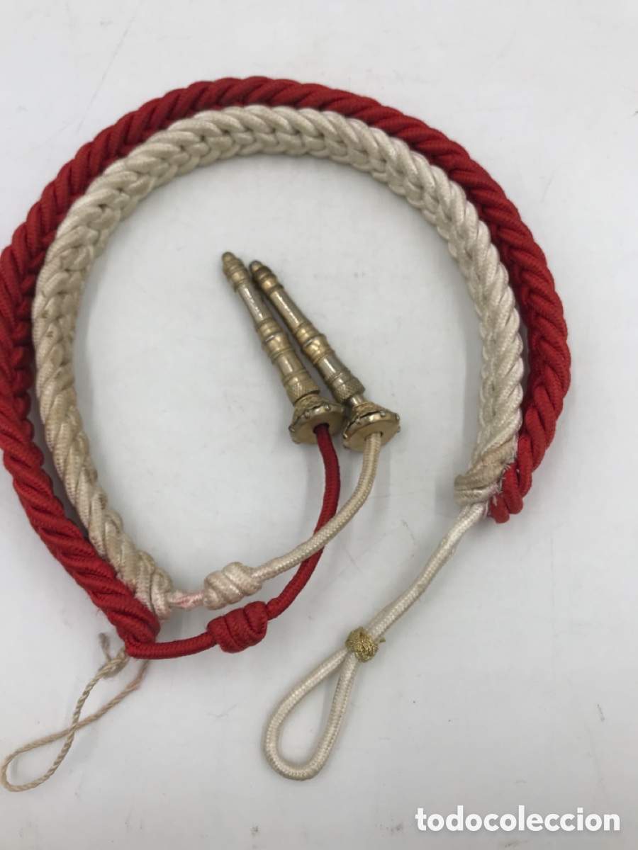 Militaria: Cord&oacute;n militar ej&eacute;rcito espa&ntilde;ol. Rojo y blanco. - Foto 3