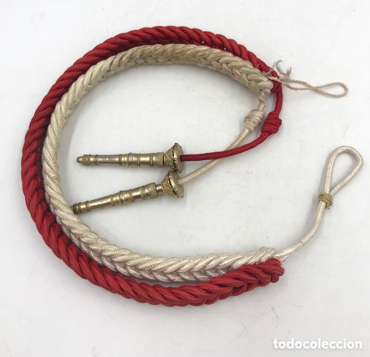 Militaria: Cord&oacute;n militar ej&eacute;rcito espa&ntilde;ol. Rojo y blanco. - Foto 1
