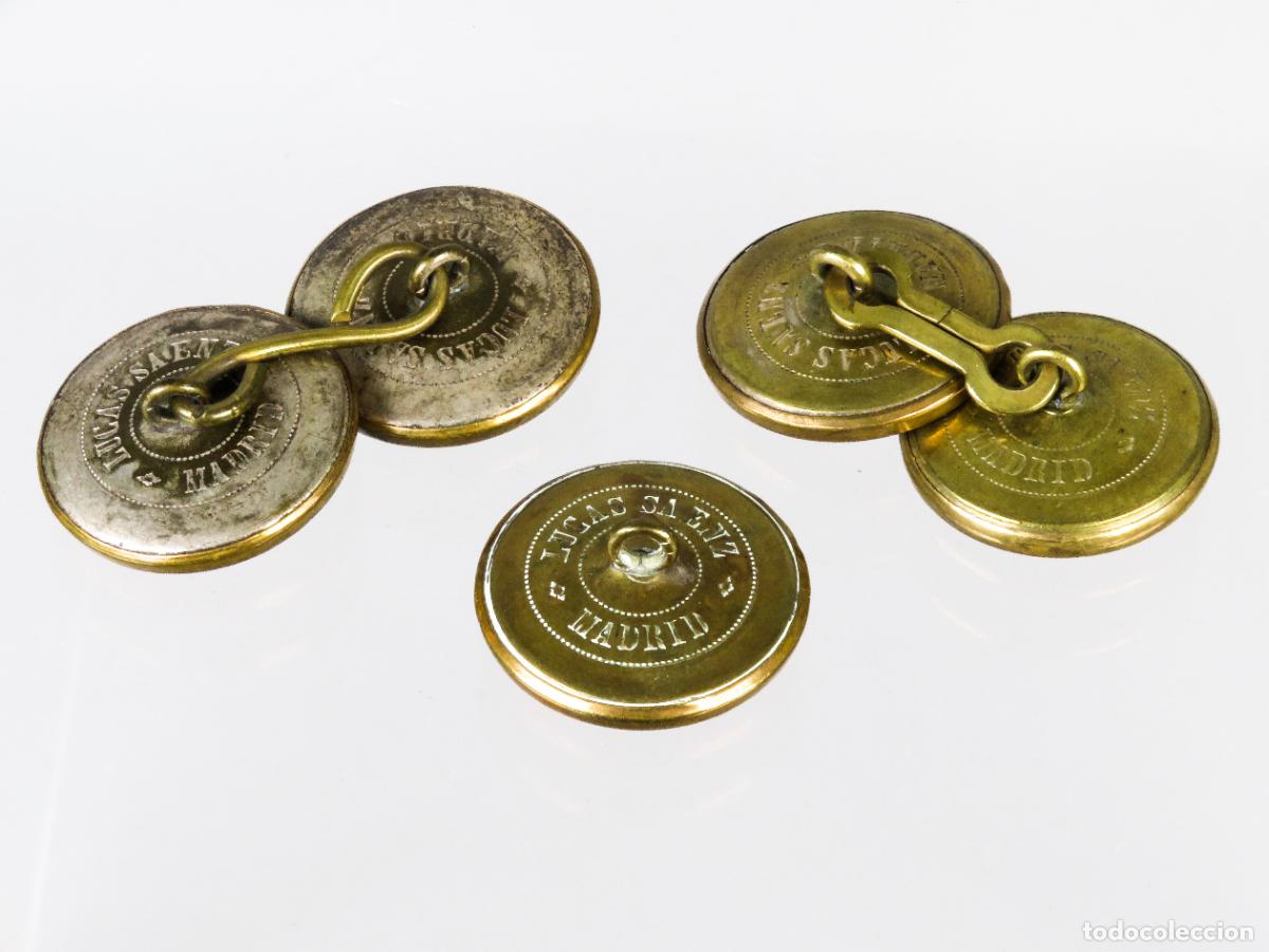 Militaria: 5 botones con escudo Lucas S&aacute;enz Madrid - Foto 3
