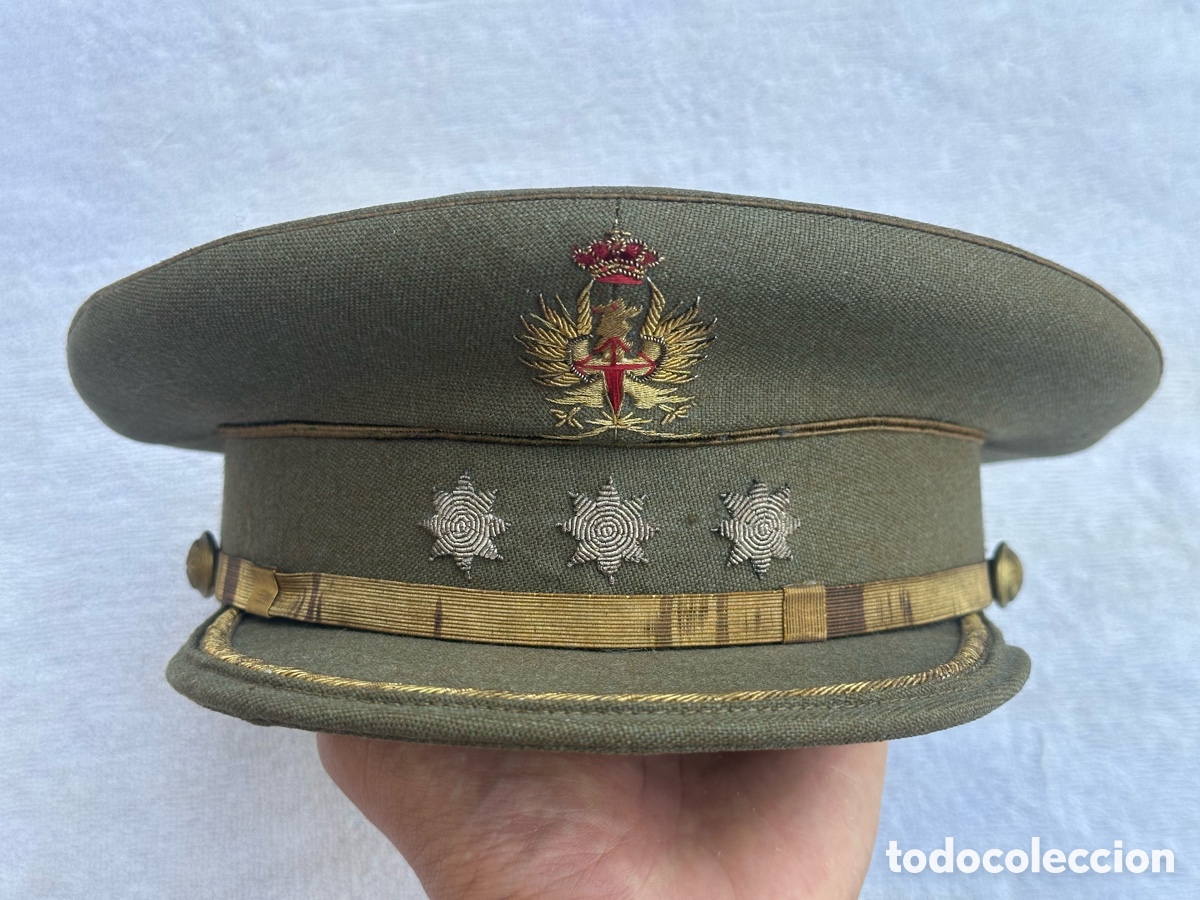 Militaria: ANTIGUA GORRA DE PLATO CORONEL EJERCITO ESPA&Ntilde;OL ESTRELLAS PLATEADAS EPOCA JUAN CARLOS I