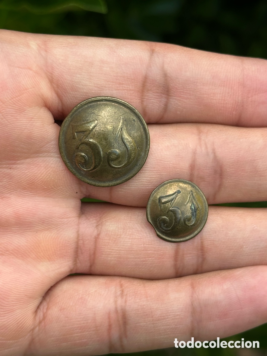 Militaria: BOTONES REGIMENTO INFANTERIA NUMERO 31 - 1846 - 1867 BOTON
