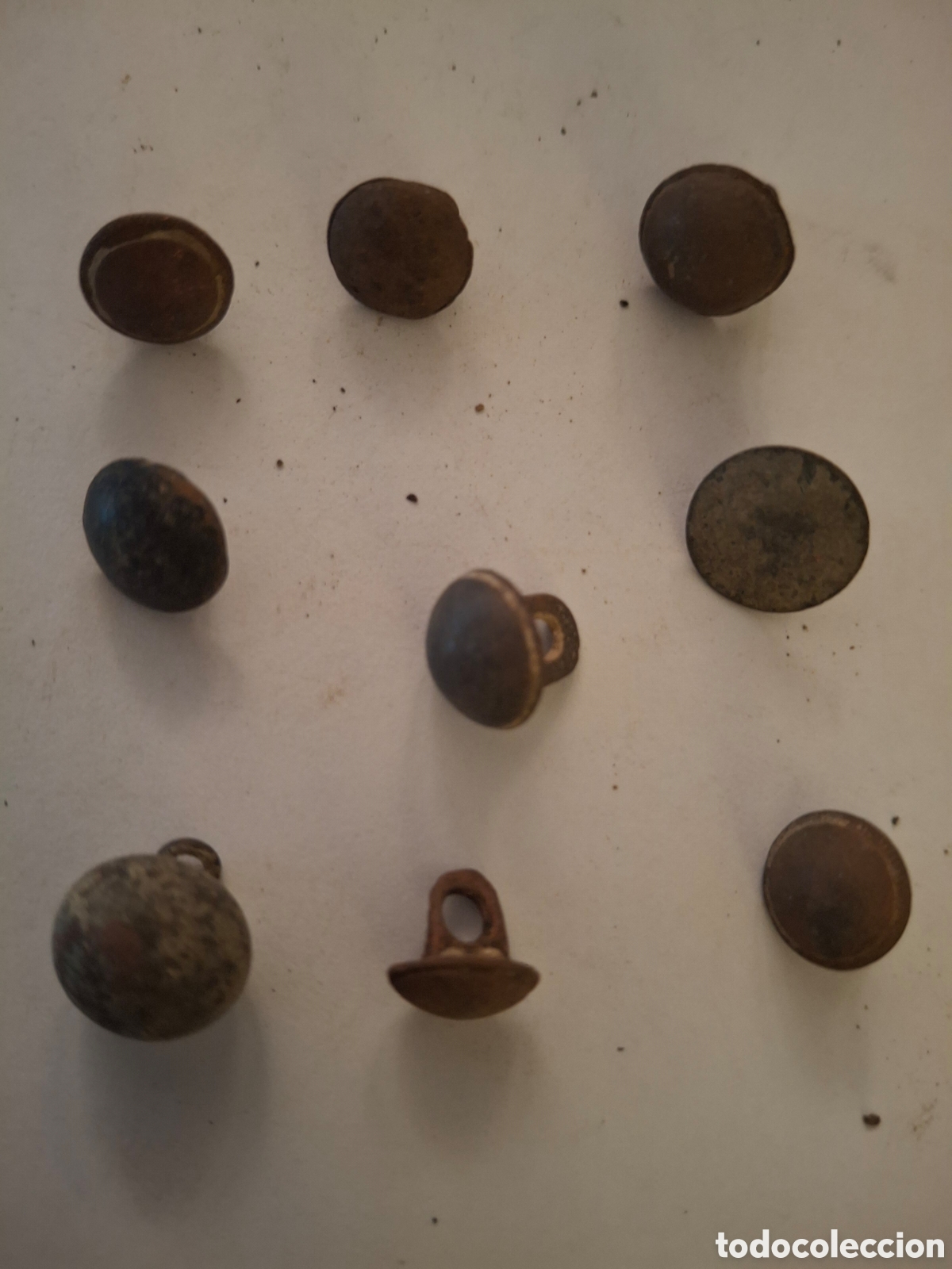 Militaria: LOTE DE 9 BOTONES ANTIGUOS - Foto 1
