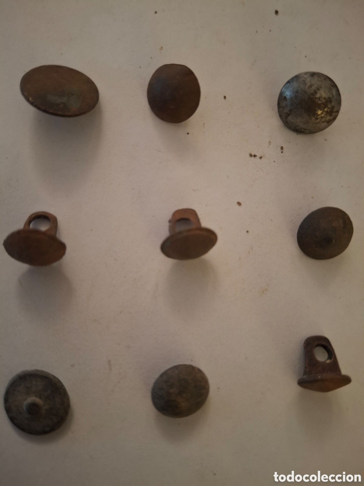 Militaria: LOTE DE 9 BOTONES ANTIGUOS - Foto 1