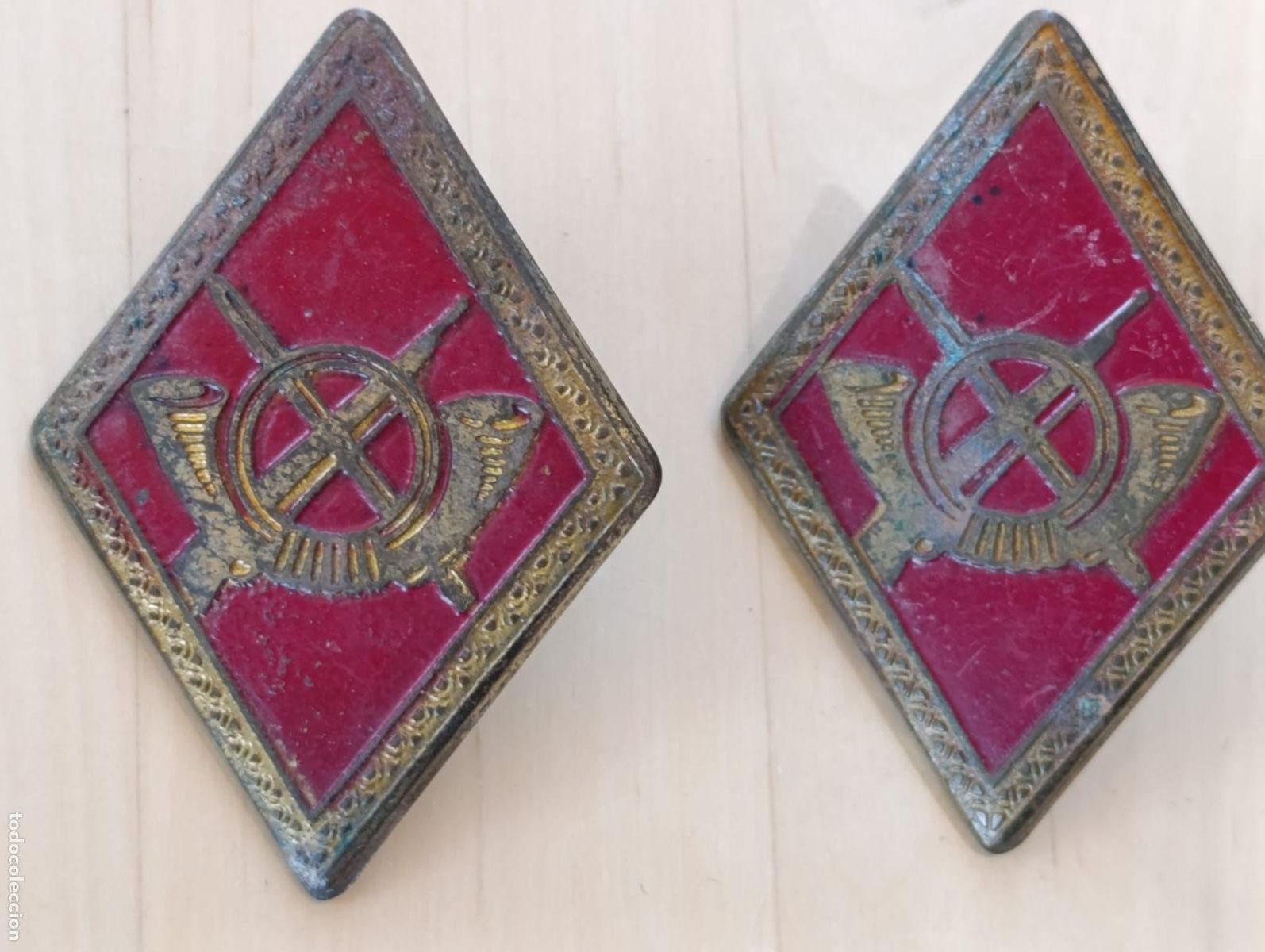 Militaria: PAREJA EMBLEMA EJERCITO ESPA&Ntilde;A. - Foto 1