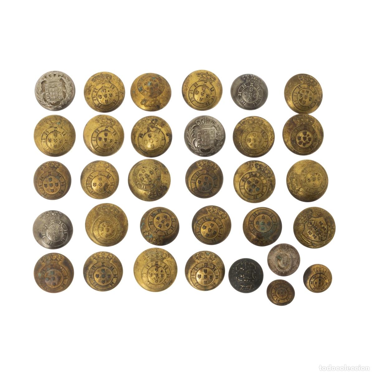 Militaria: JUEGO DE 27 BOTONES DE LIBREA - Foto 1