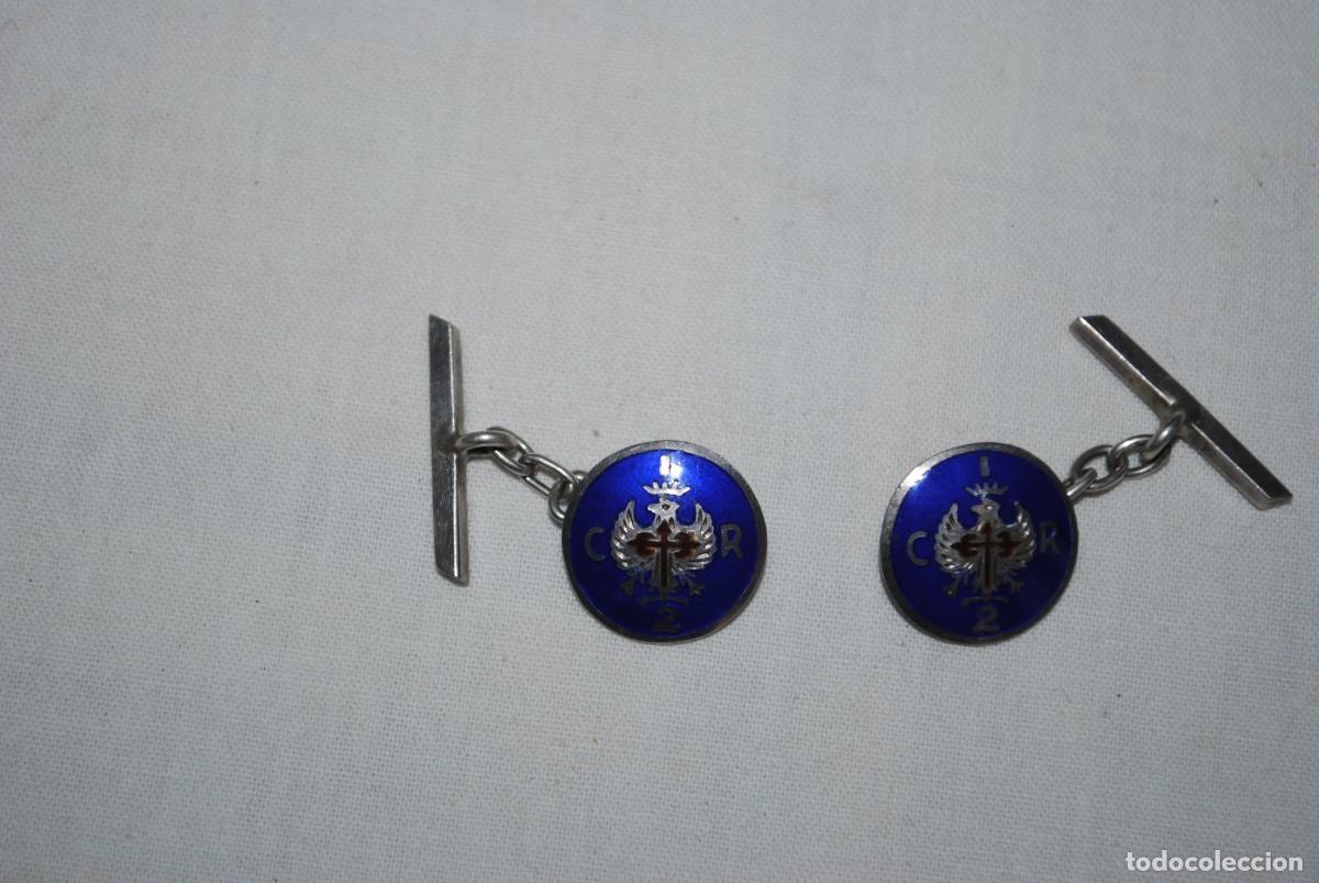 Militaria: GEMELOS DE PLATA DEL C I R 2 - Foto 1