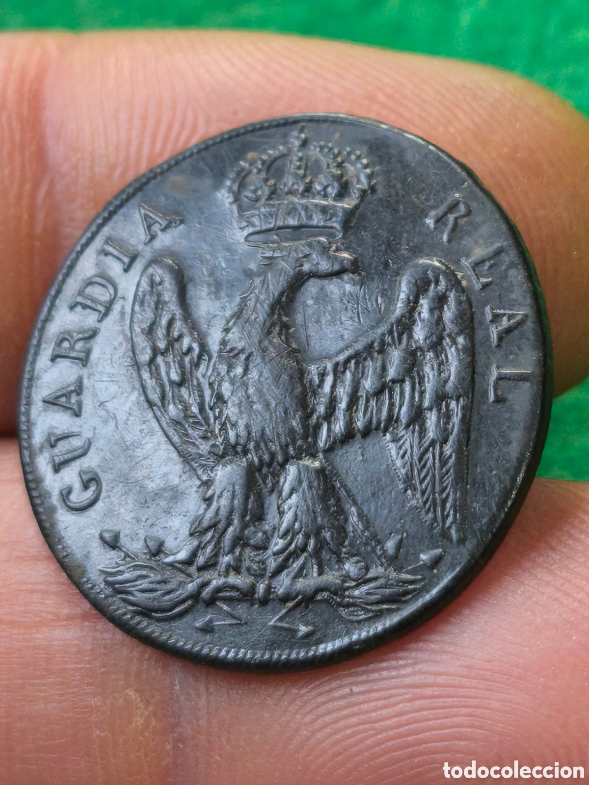 Militaria: RARO !!! 25 mm Bot&oacute;n Guardia Real Jos&eacute; Napole&oacute;n en espa&ntilde;ol
