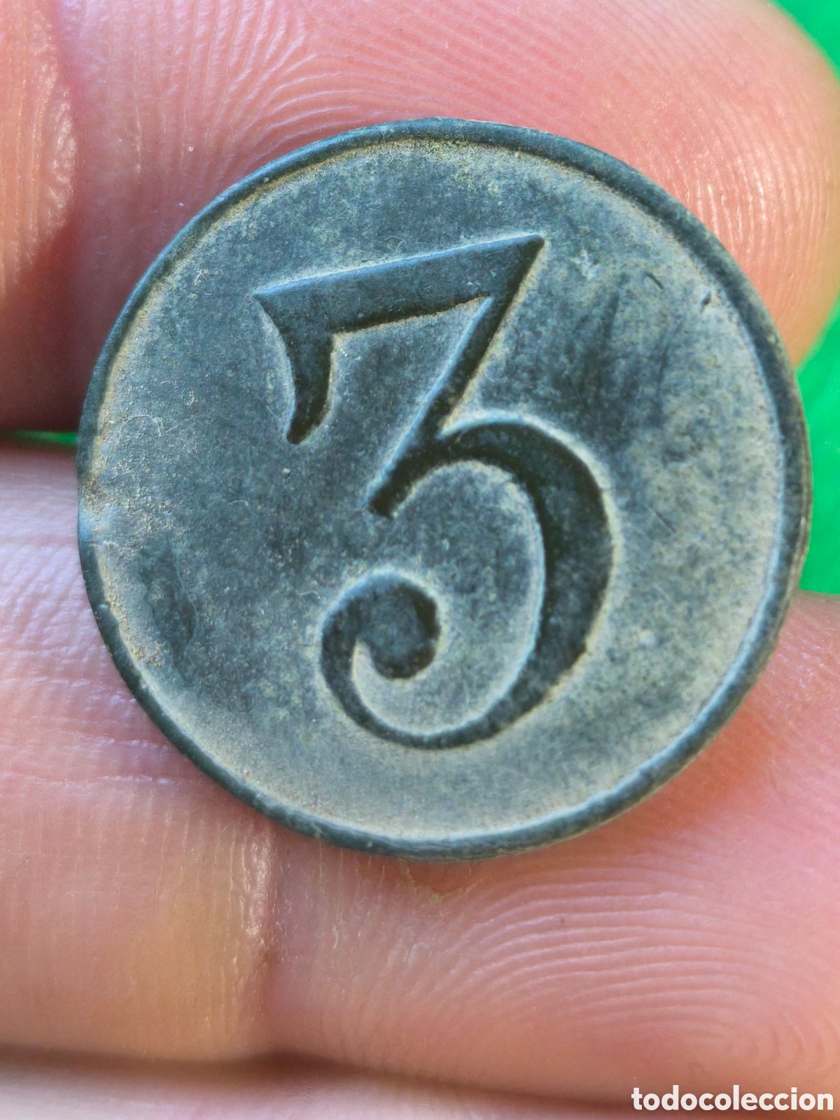 Militaria: Bot&oacute;n n&uacute;mero 3 Guerra Indepencia cierre franc&eacute;s 23 mm