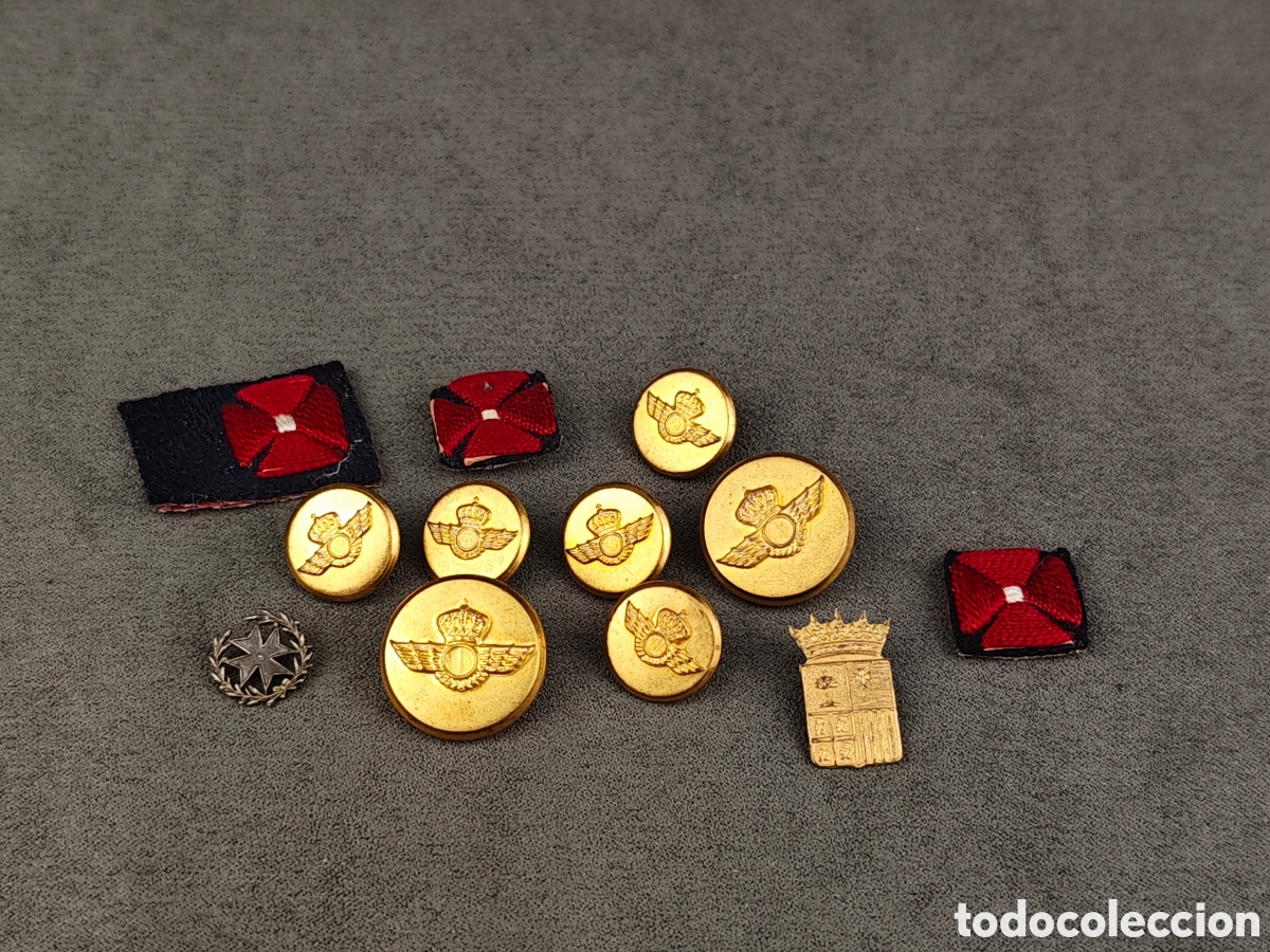 Militaria: Antiguo Lote Botones Varios Ej&eacute;rcito del Aire