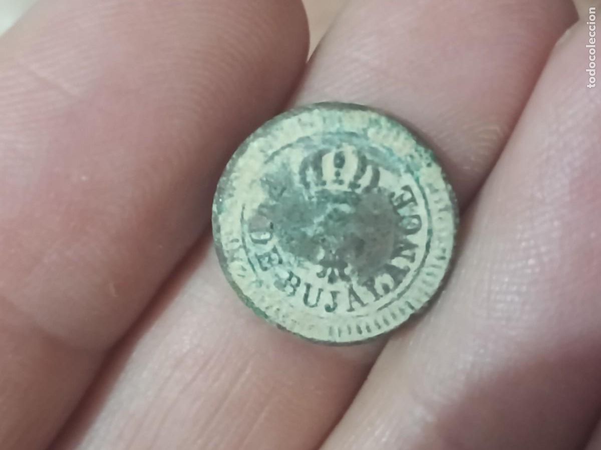 Militaria: BOTON DE GUERRA CARLISTA POBLACION DE BUJALANCE, MILICIAS PROVINCIALES, SOMATEN