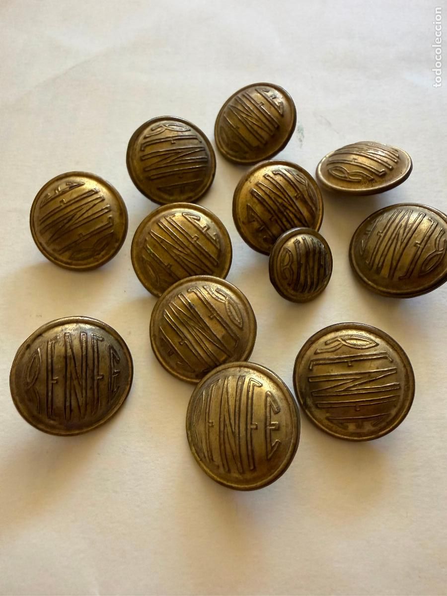 Militaria: Lote de botones Renfe