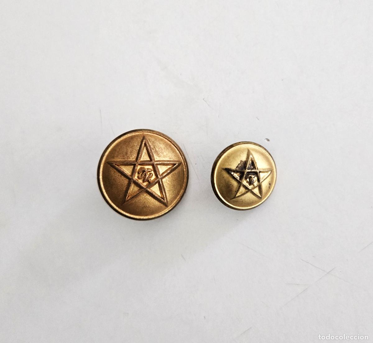 Militaria: 2 BOTONES MEHALAS JALIFIANAS (22 MM Y 15MM)