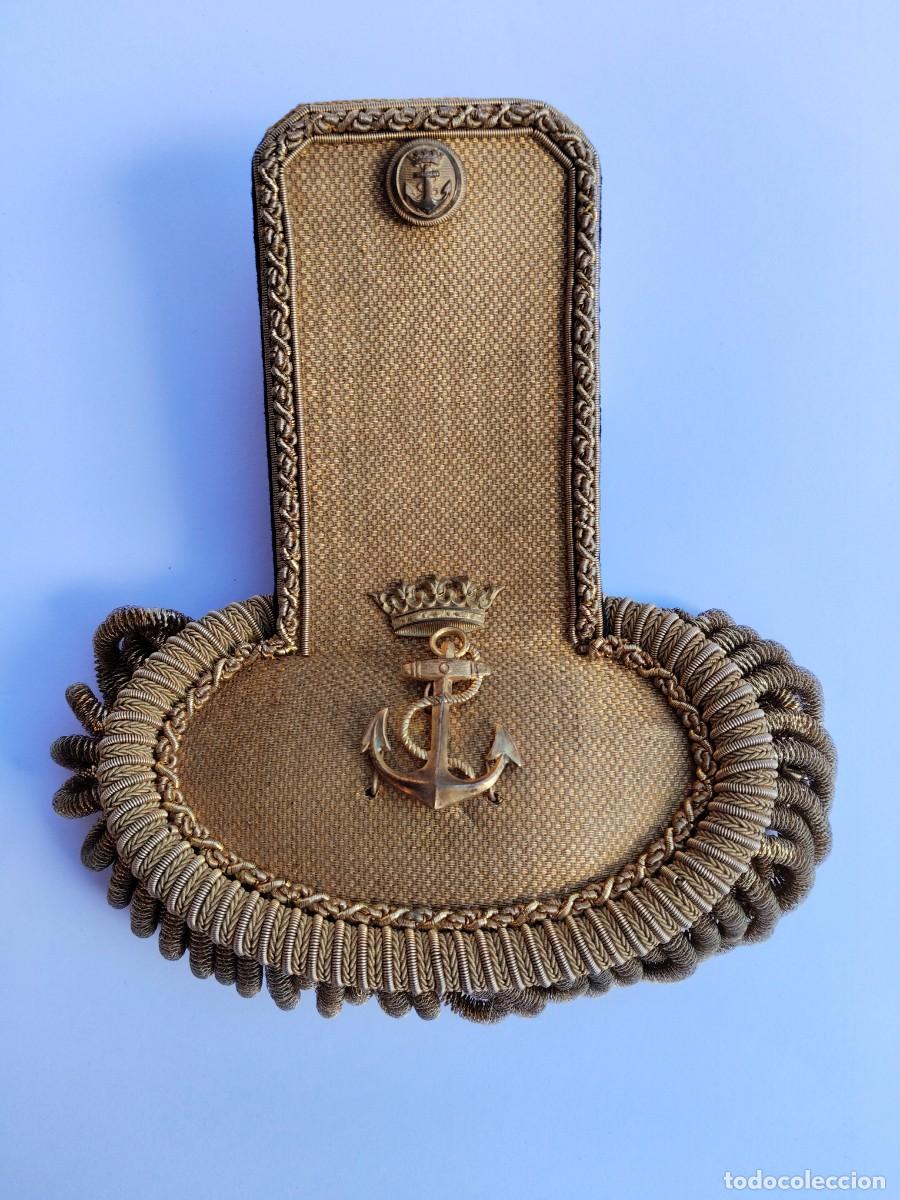 Militaria: ANTIGUA Y PRECIOSA HOMBRERA CHARRETERA DE OFICIAL DE MARINA DE GUERRA DE EPOCA ALFONSO XIII - A&Ntilde;OS 1