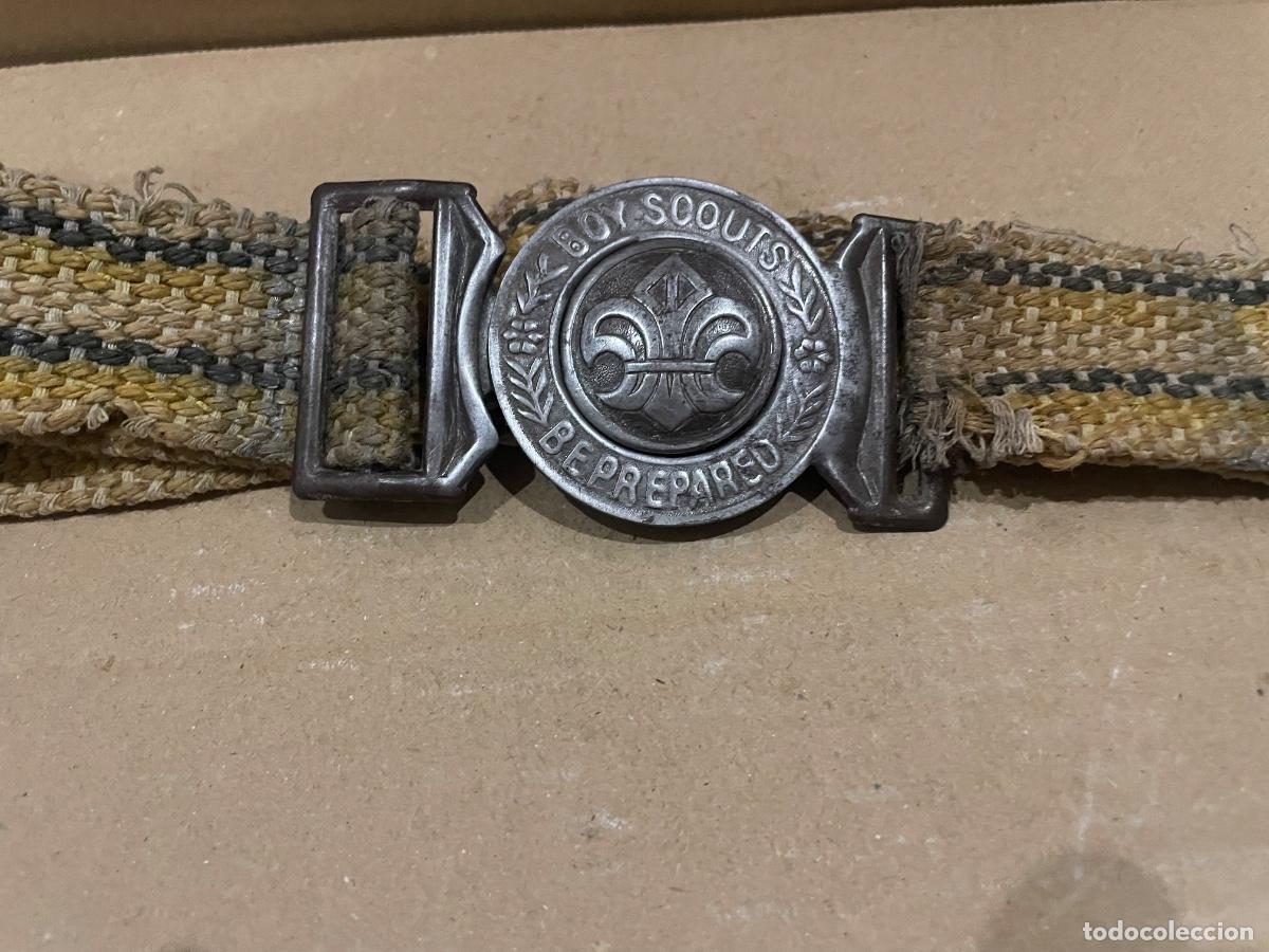 Militaria: BOY SCOUTS - ANTIGUA HEBILLA CON EL CINTURON - DE HIERRO BOY SCOUTS - BEPREPARED - HEVILLA 10X5,7 CM