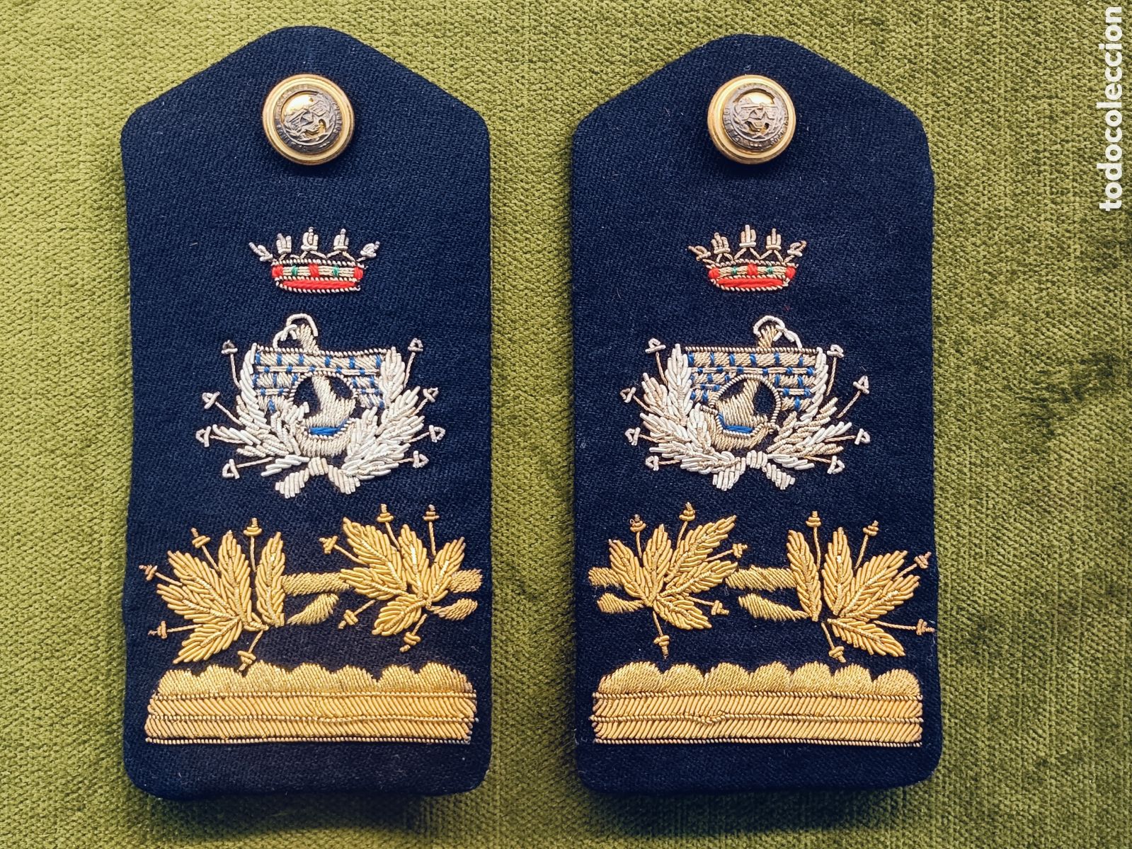 Militaria: PAREJA DE PALAS OMBRERAS. INGENIERO DE CAMINOS CANALES Y PUERTOS .