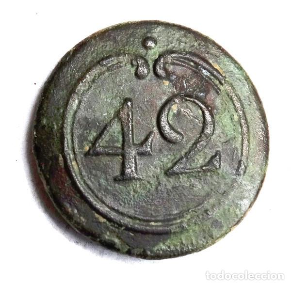 Militaria: GUERRA INDEPENDENCIA: BOT&Oacute;N FRANCES,INFANTER&Iacute;A REG.N&ordm;42 1803-1913.