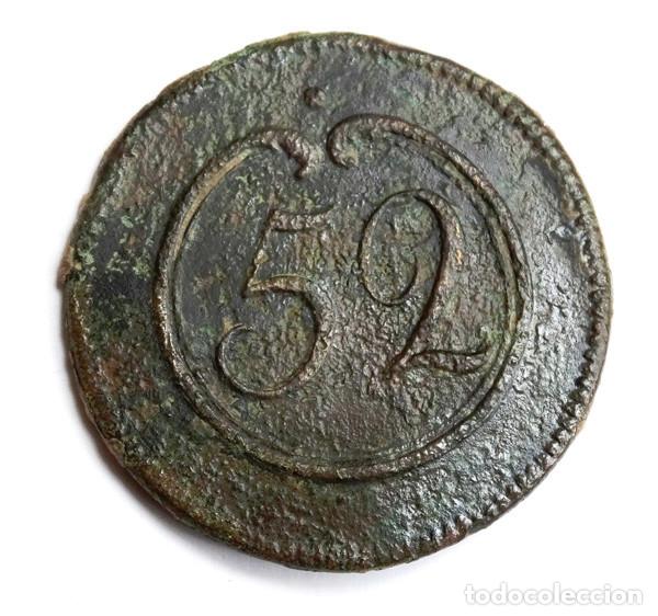 Militaria: GUERRA INDEPENDENCIA: BOT&Oacute;N FRANCES,INFANTER&Iacute;A REG.N&ordm;52 1803-1913.