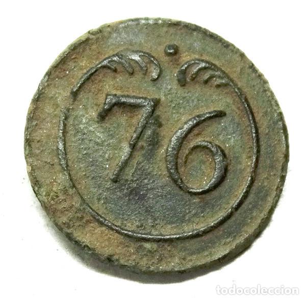 Militaria: GUERRA INDEPENDENCIA: BOT&Oacute;N FRANCES,INFANTER&Iacute;A REG.N&ordm;76 1803-1913.