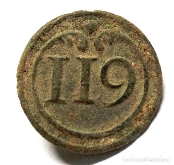 Militaria: GUERRA INDEPENDENCIA: BOT&Oacute;N FRANCES,INFANTER&Iacute;A REG.N&ordm;119 1803-1913.(2)