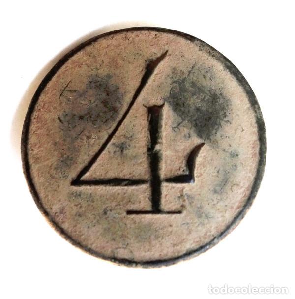 Militaria: BOTON INFANTERIA EN LINEA 1821-1840, REGIMIENTO N&ordm;4