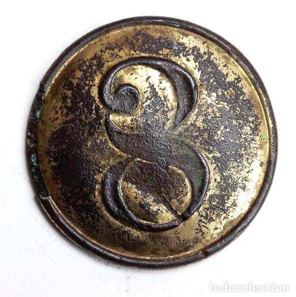 Militaria: BOTON INFANTERIA EN LINEA 1821-1840, REGIMIENTO N&ordm;8.(2)