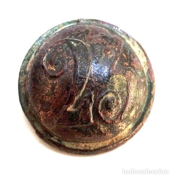 Militaria: BOTON INFANTERIA EN LINEA 1841-1846, REGIMIENTO N&ordm;23