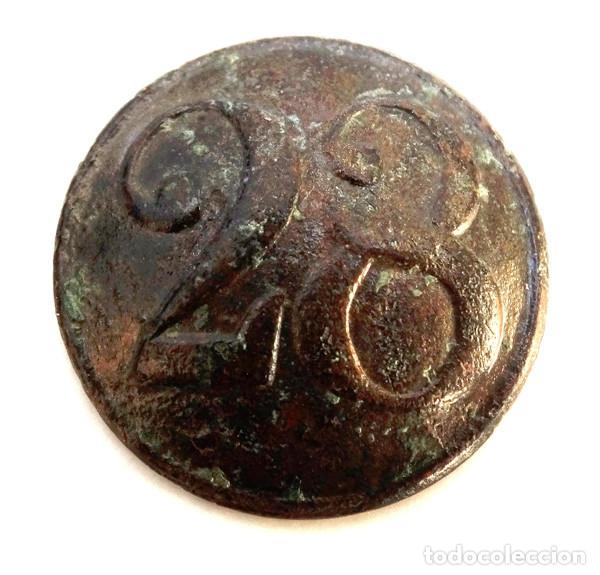 Militaria: BOTON INFANTERIA EN LINEA 1821-1840, REGIMIENTO N&ordm;28
