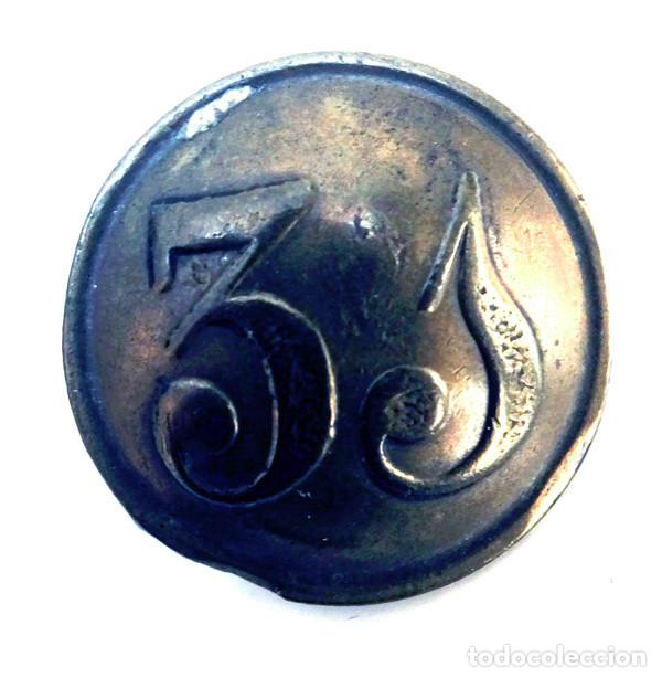 Militaria: BOTON INFANTERIA EN LINEA 1821-1840, REGIMIENTO N&ordm;31