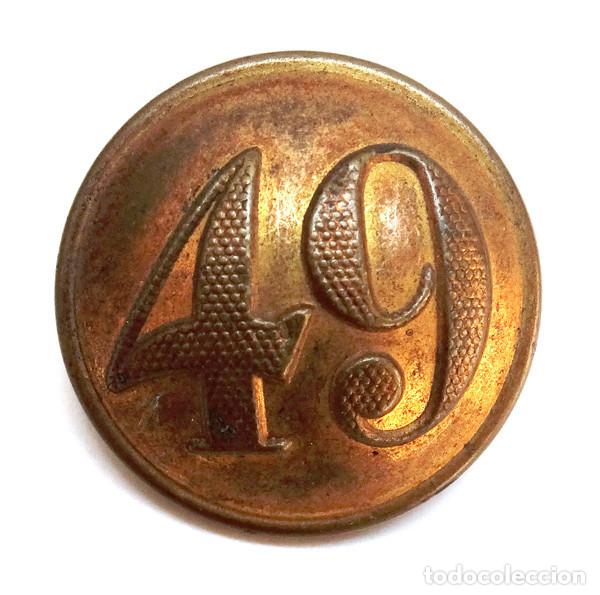 Militaria: BOTON INFANTERIA EN LINEA 1846-1867, REGIMIENTO N&ordm;49
