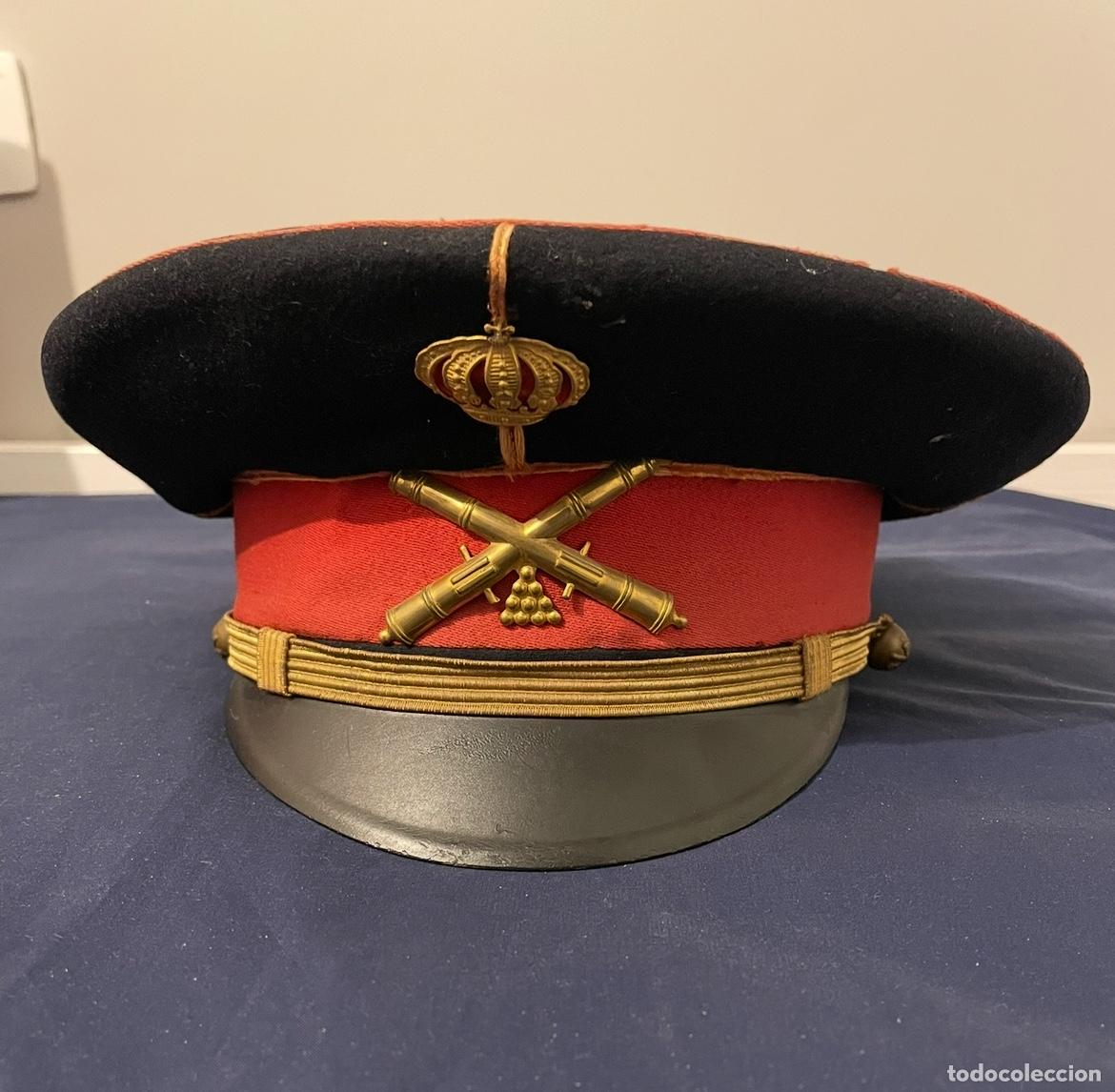Militaria: Gorra plato oficial artiller&iacute;a &eacute;poca AXIII