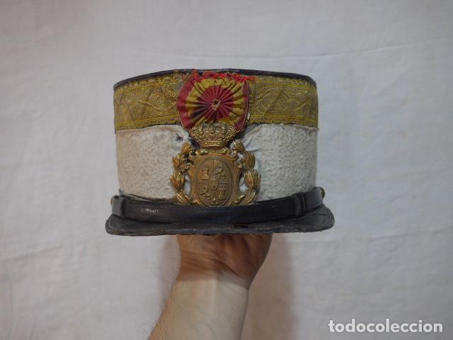 Militaria: Antiguo gorro ros espa&ntilde;ol original de epoca alfonsina, a restaurar. Epoca de Alfonso XIII.