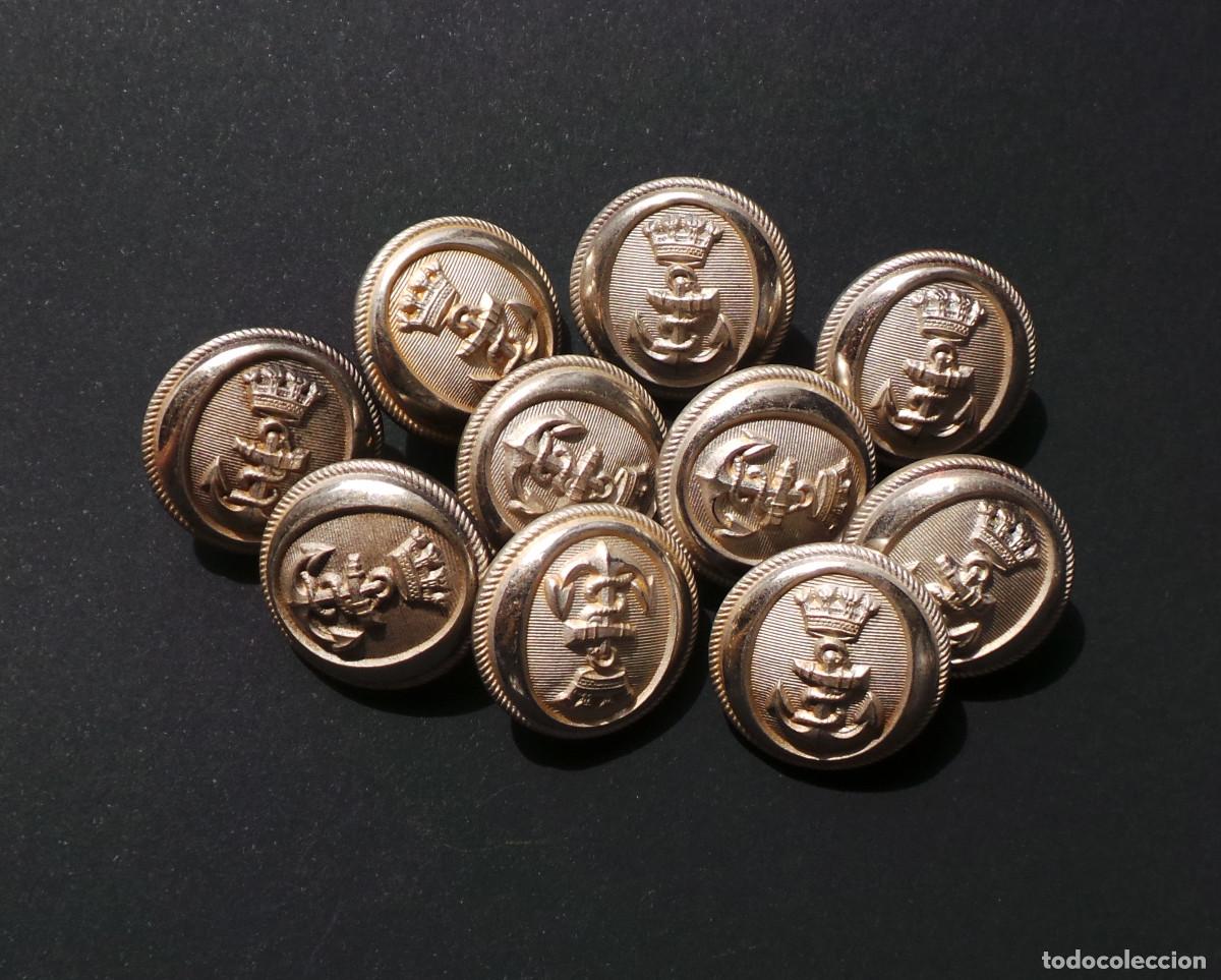 Militaria: LOTE DE BOTONES DE LA ARMADA - MARINA - REP&Uacute;BLICA - GUERRA CIVIL - 2 CENTIMETROS DE DI&Aacute;METRO