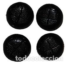 Militaria: LOTE DE 4 BOTONES DE PASTA TIPO BALON A&Ntilde;OS 90/2000 NEGROS 1.5 CM-15
