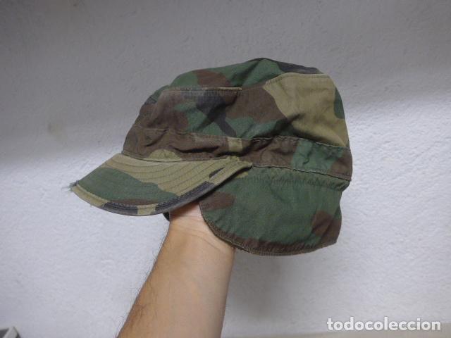 Militaria: Antigua gorra de camuflaje americana, original. Estados Unidos.