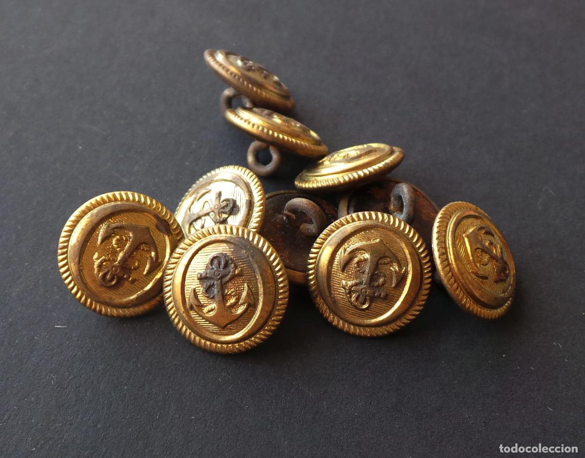 Militaria: LOTE DE BOTONES, MARINA MERCANTE. 0,9 CM DE DI&Aacute;METRO. APROX.