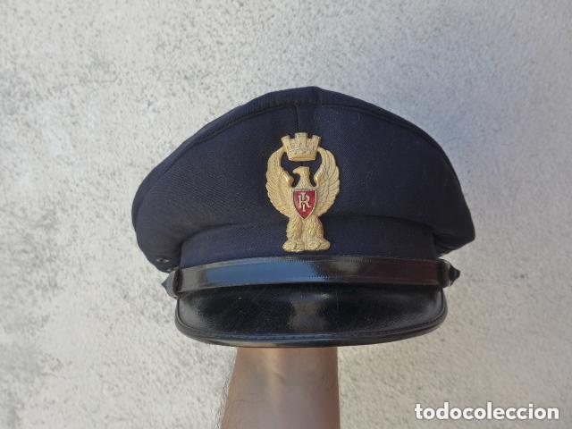 Militaria: Antigua gorra de plato de la policia italiana, original. Italia.