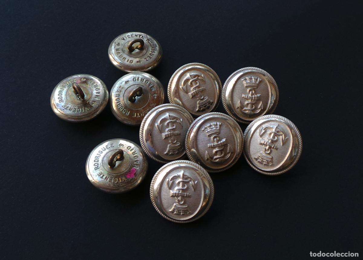 Militaria: LOTE DE BOTONES DE LA ARMADA - MARINA - REP&Uacute;BLICA - GUERRA CIVIL - 2 CENTIMETROS DE DI&Aacute;METRO