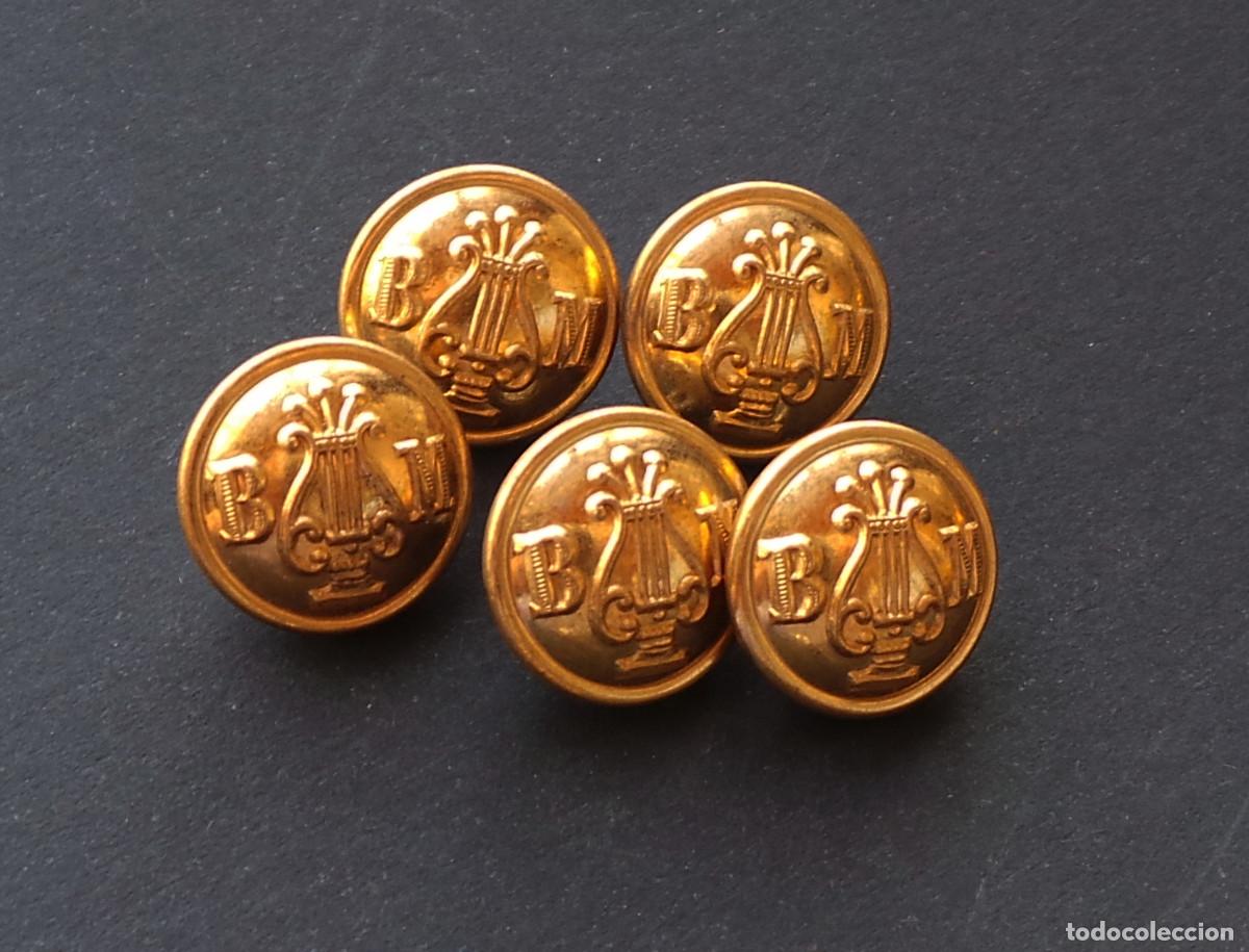 Militaria: LOTE DE BOTONES BANDA DE M&Uacute;SICA. 1,2 CM DE DI&Aacute;METRO. APROX.