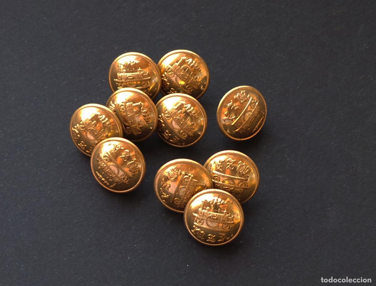 Militaria: LOTE DE BOTONES, MZA COMPA&Ntilde;&Iacute;A DE FERROCARRILES DE MADRID A ZARAGOZA Y ALICANTE. 1,2 CM DE DI&Aacute;METRO.