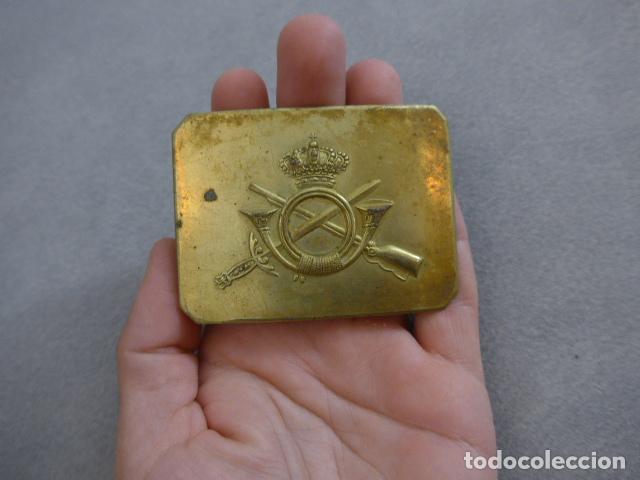 Militaria: Antigua hebilla de artilleria alfonsina, original, marcada DIEZ y Cia, epoca de Alfonso XIII.