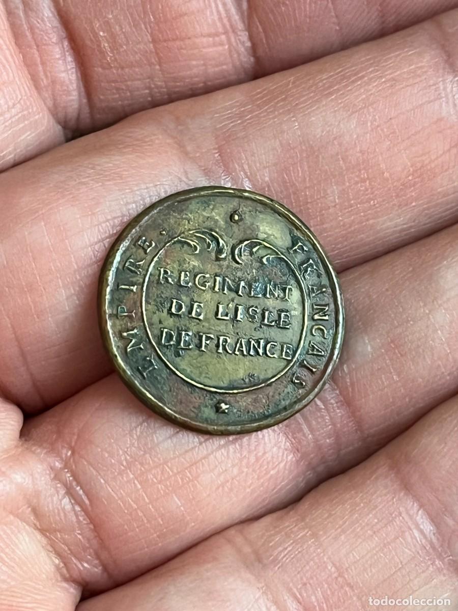 Militaria: Boton frances Regimento de L'Isle de France, Guerra Independencia