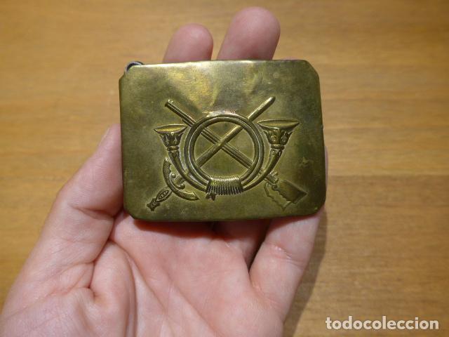 Militaria: Antigua hebilla de infanteria alfonsina republicanizada, original, guerra civil