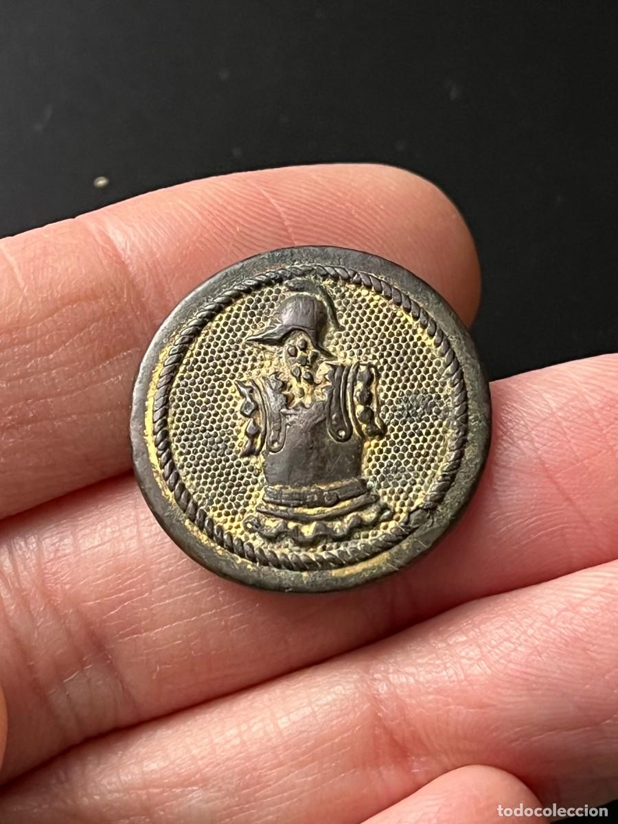 Militaria: Bot&oacute;n oficial de Sapeurs frances, Guerra Independencia, bot&oacute;n militar