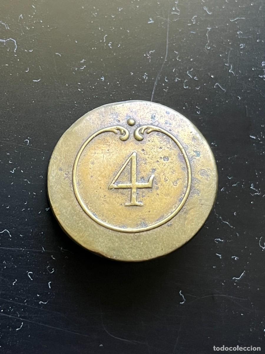 Militaria: BOT&Oacute;N OFICIAL FRANCES, INFANTER&Iacute;A REG. N&ordm;4, Guerra independencia