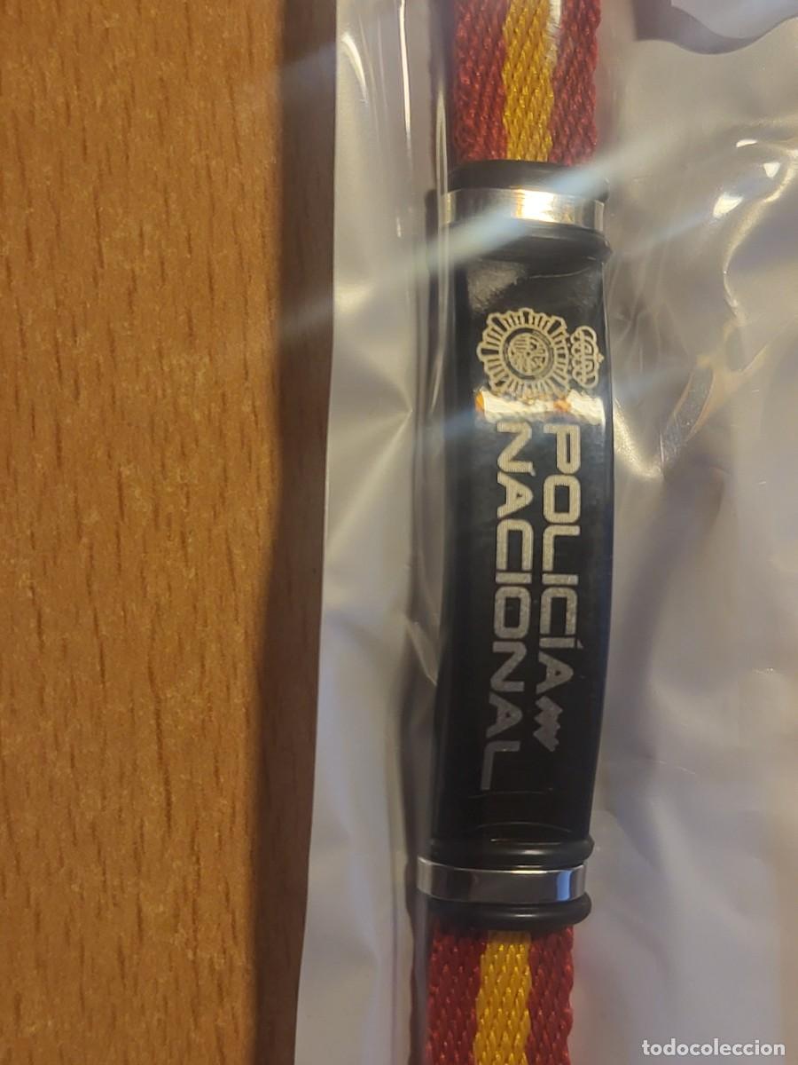 Militaria: Pulsera espa&ntilde;a Acero polic&iacute;a nacional