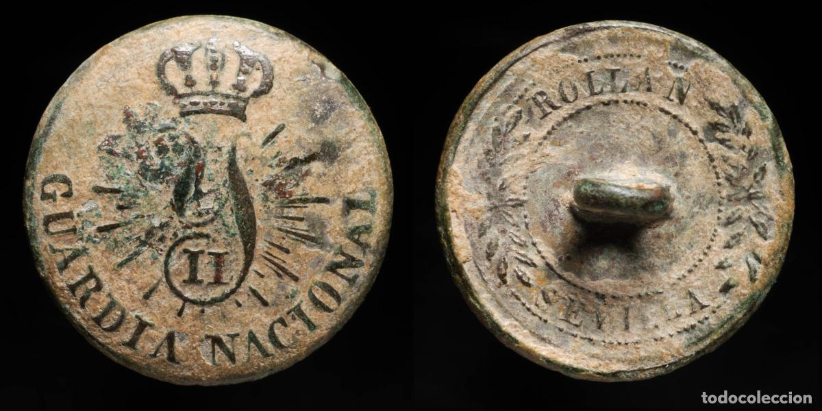 Militaria: Button Spanish, Guardia Nacional Isabel II - 22 mm.